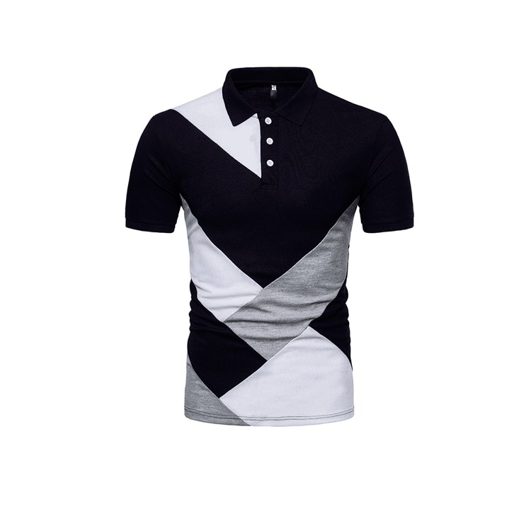 2020 summer new men's casual fashion stitching short sleeve