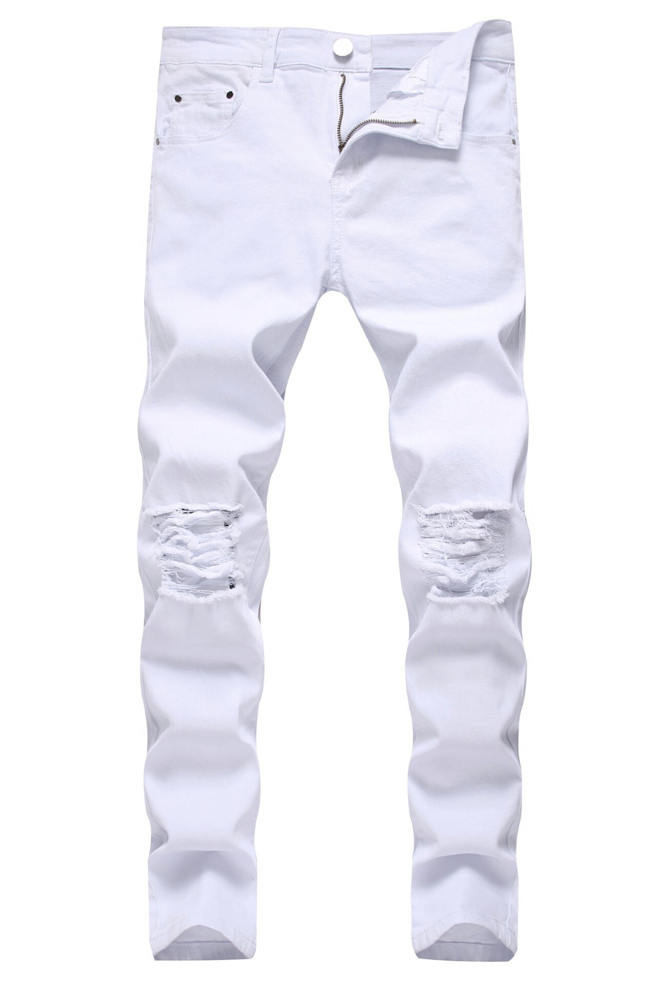 Denim slim fit small feet elastic men's fashion jeans