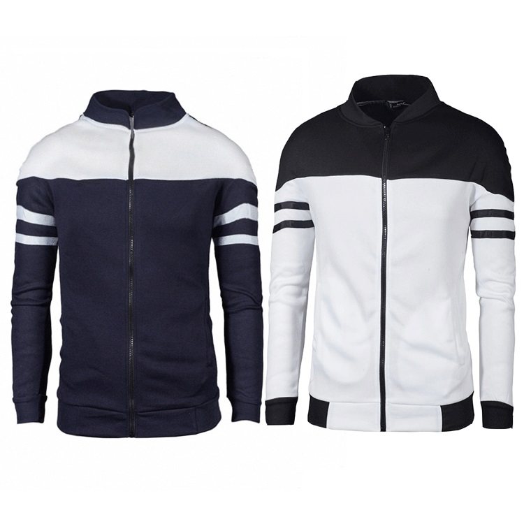 Fashion sports patchwork zipper hoodie man 时尚拼接拉链卫衣