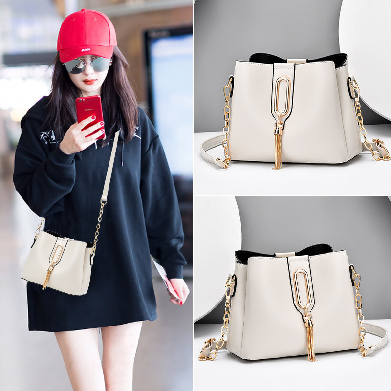 秋冬上新质感小包2020新款潮网红链条包包女斜挎包百搭韩版水桶包
