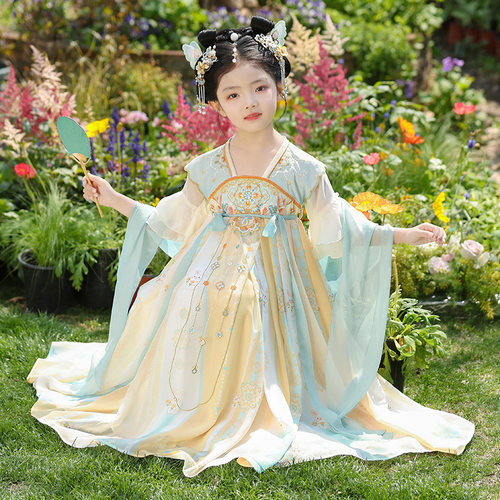 女童古风汉服夏季2026新款女孩夏季薄款超仙国风唐装儿童古装夏款