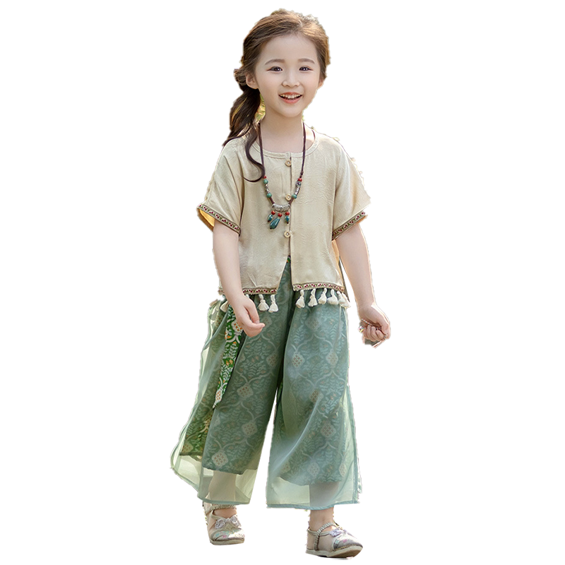 新中式套装汉服女童夏季