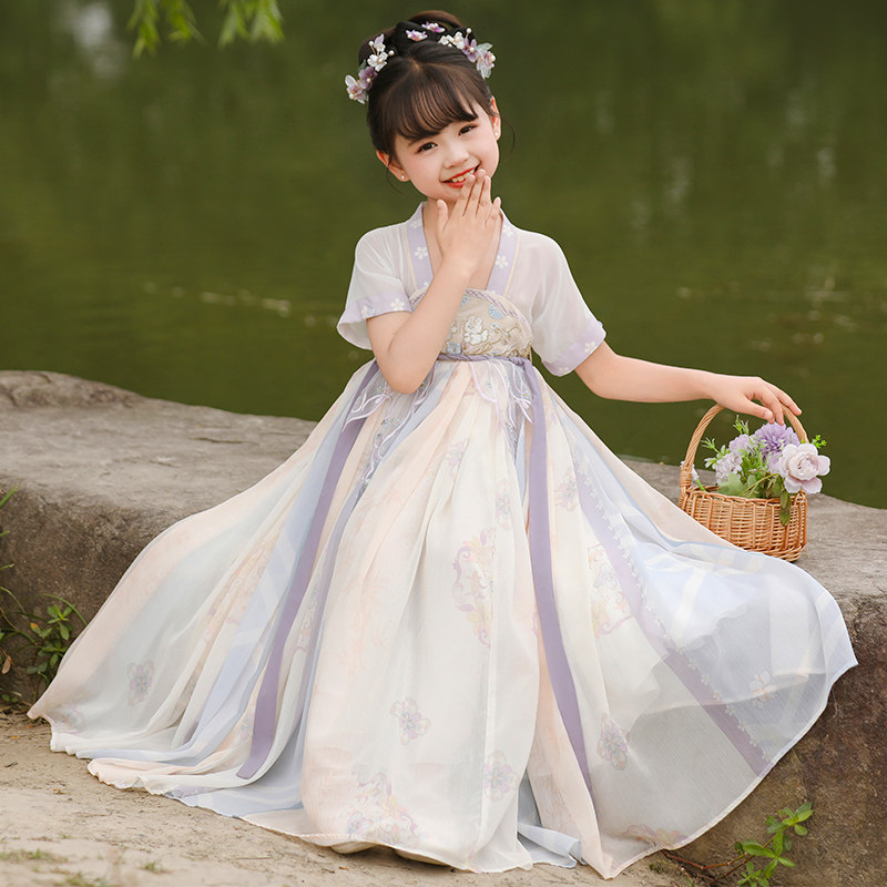 国风长袖汉服女童春夏