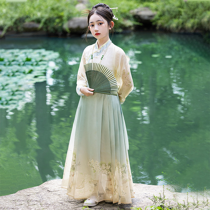 马面裙女童套装夏季2026新款国风大童新中式唐装古风儿童汉服春秋