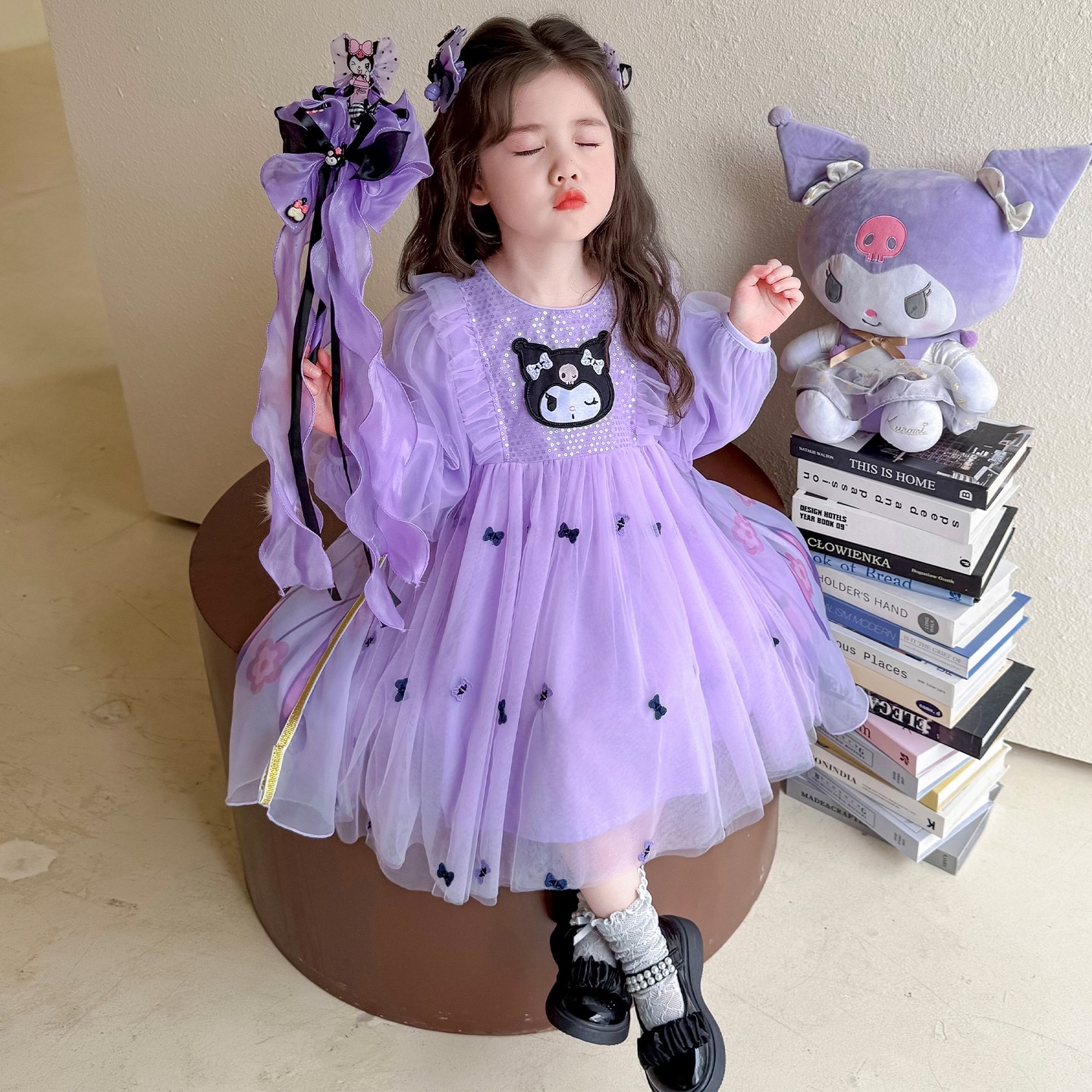 女童库洛米公主裙秋装2025新款宝宝小女孩生日裙子洋气儿童连衣裙