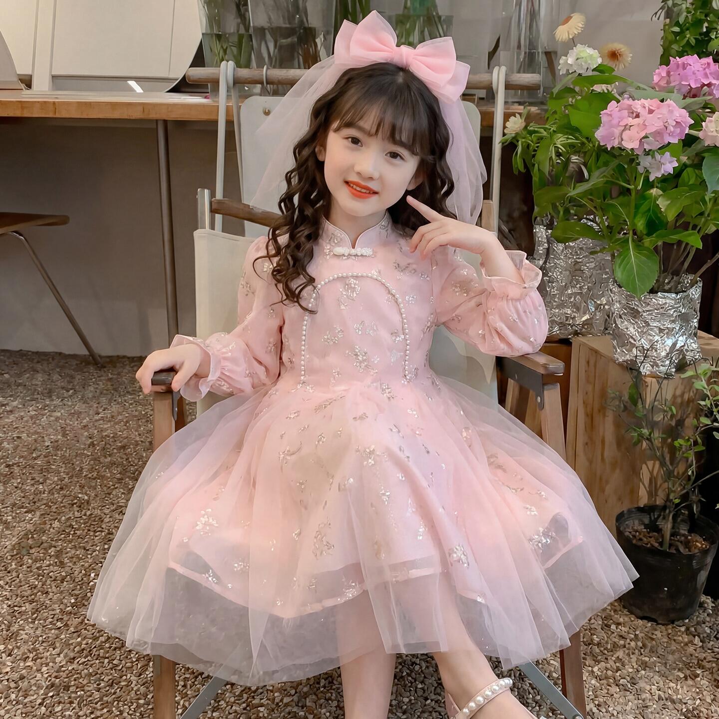 女童连衣裙新中式儿童国风裙子秋装2026新款小女孩春秋旗袍公主裙