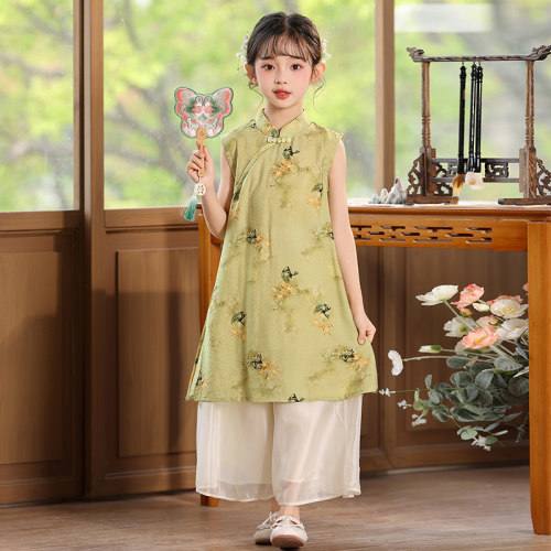 女童夏季新中式旗袍裙2026新款儿童夏款国风唐装女孩夏季连衣裙子