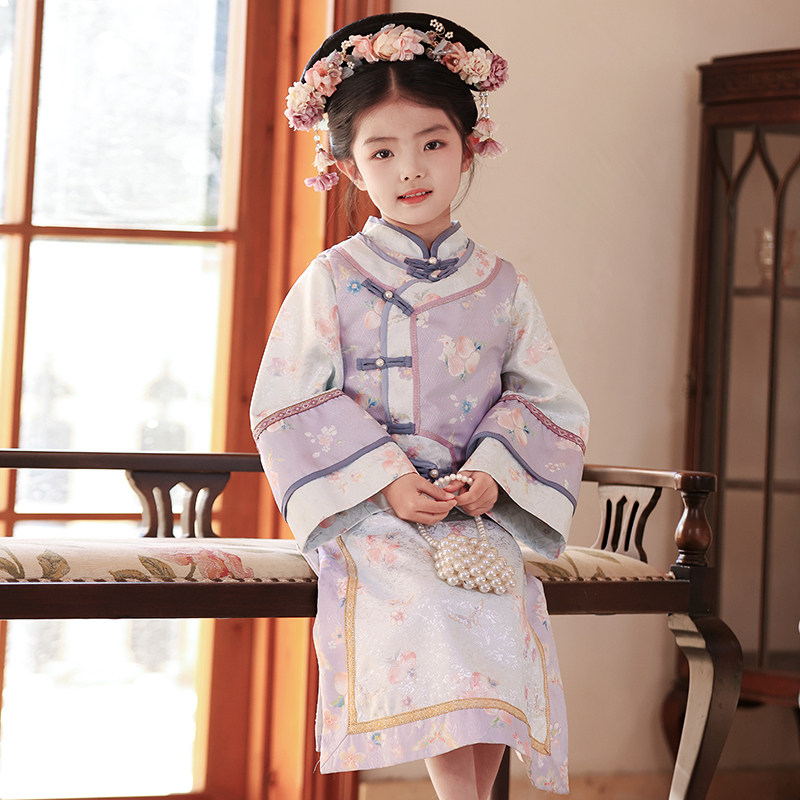 汉服女童秋款格格服2026新款儿童宫廷风少数民族服装女孩春秋唐装