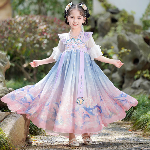 连衣裙短袖汉服女童夏季