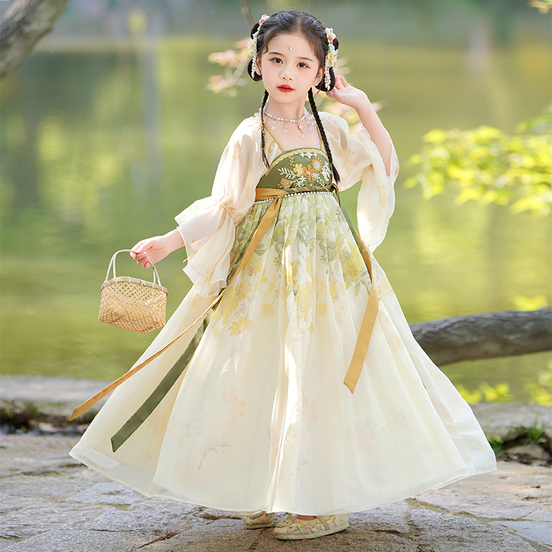 汉服女童2025新款夏季古装超仙女款儿童夏款古风小女孩公主裙夏装