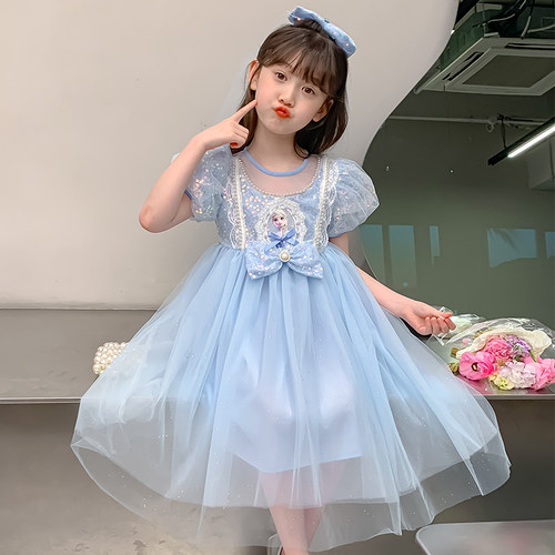 连衣裙短袖艾莎裙女童夏季