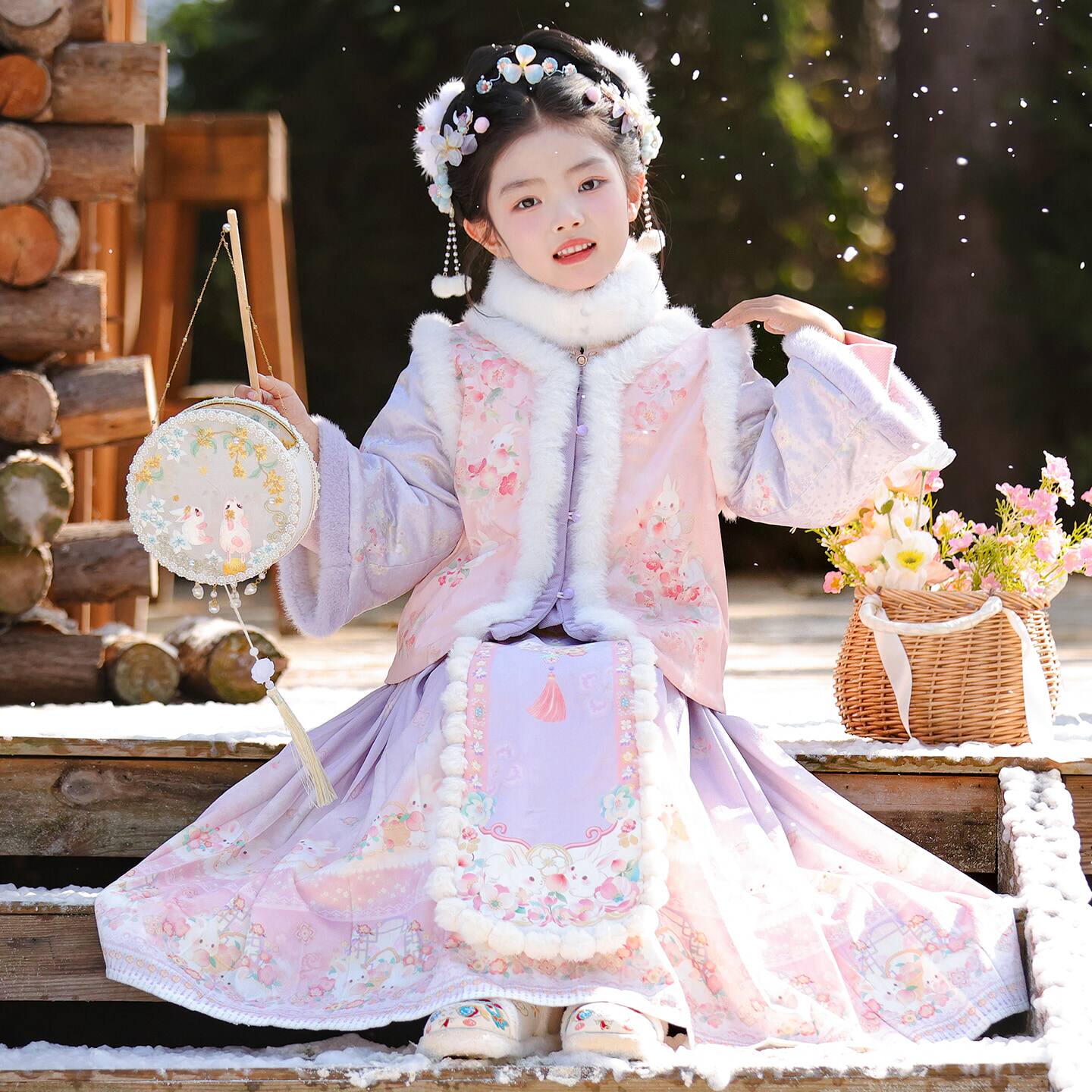 汉服女童冬季2025新款儿童新中式明制马面裙套装小女孩拜年服冬款,童装/婴儿装/亲子装,汉服,淘宝优惠券,粉丝福利购,淘宝优惠卷