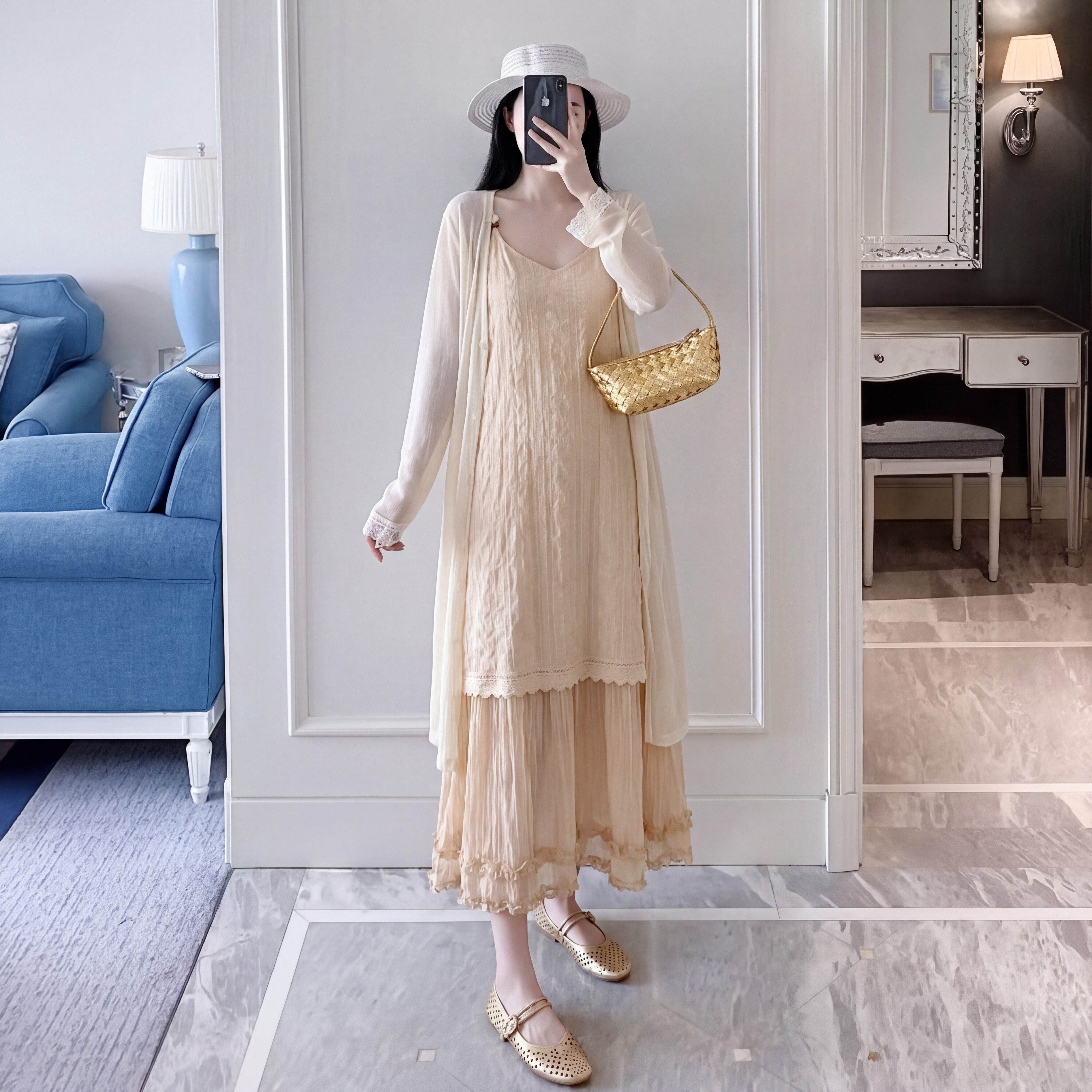 孕妇夏季吊带仙女连衣裙
