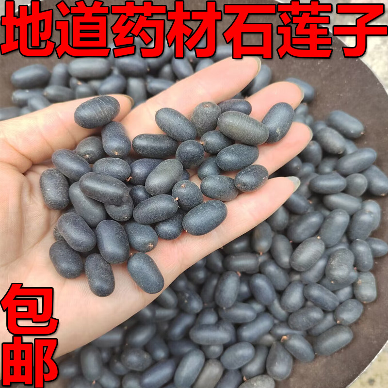 广西无硫石莲子双肾子龙凤籽子苦石莲子纯黑包邮可搭风流果阴阳子