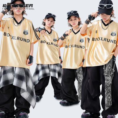 儿童街舞潮服男童嘻哈炸街hiphop演出服少儿潮炫酷夏季短袖两件套