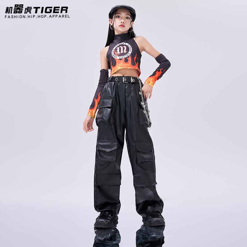 爵士舞服装女童潮酷时髦少儿走秀jazz女团舞蹈服儿童街舞演出服