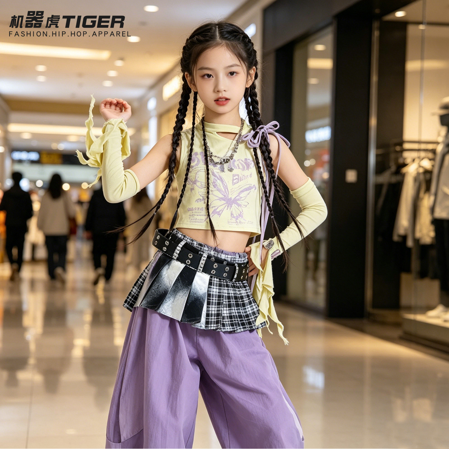 女童爵士舞服装时髦潮酷背心女孩街舞潮服少儿jazz爵士舞演出服夏