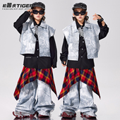 儿童街舞潮服男童hiphop嘻哈炸街演出服少儿酷帅元 旦表演服架子鼓