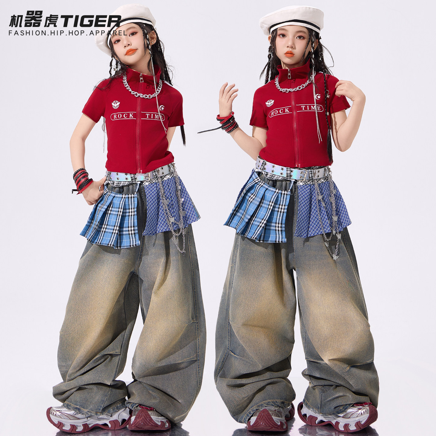 女童爵士舞服装潮酷时髦少儿jazz街舞炸街夏女团甜酷风六一演出服