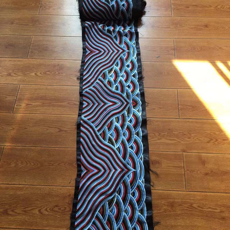 海水江崖清朝大臣官服裙摆刺绣长条波浪纹影剧特色绣片服装辅料