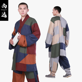 补丁衣僧衣僧侣服 罗汉衫 尚远天丝麻春夏百纳衣罗汉褂套装 僧服僧装