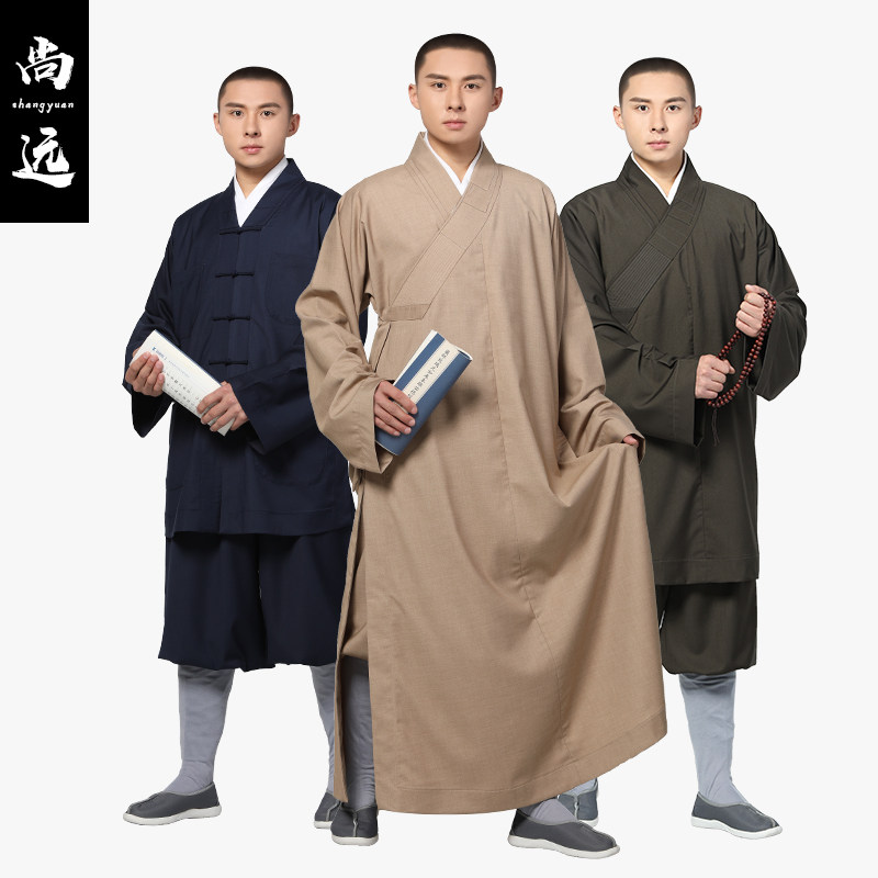 尚远春秋哔叽长褂庄严僧服短褂僧衣大褂僧装长衫僧袍罗汉褂