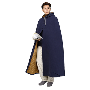 尚远亚麻布内胆加棉打坐披风/居士禅修披风防风禅修斗篷