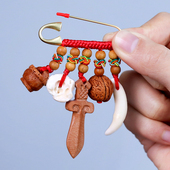 婴儿桃木护身符专用安全别针孕妇孕妈宝宝出门外出压惊桃木剑挂件