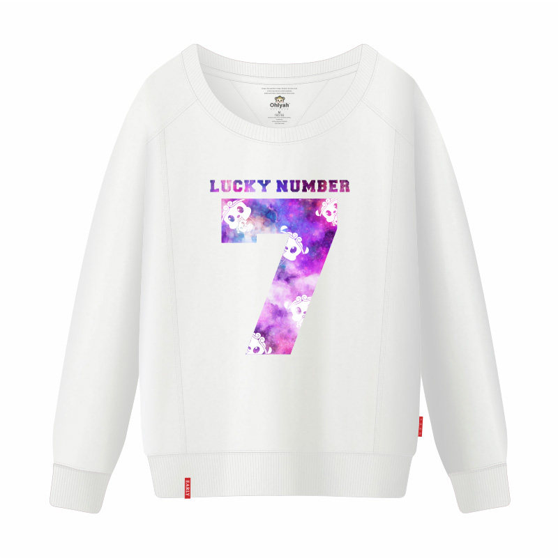 Ohlyah品牌秋装新款卫衣男女个性星空英文数字7长袖圆领班服定制