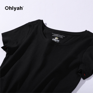 Ohlyah设计师原创卡通品牌简约显瘦收腰正肩短袖 ins T恤女夏季 新款