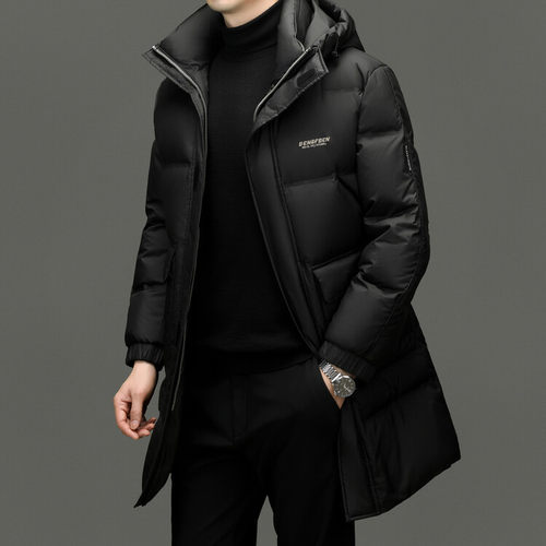 连帽长款商务绅士150g(含)-200g(不含)羽绒服