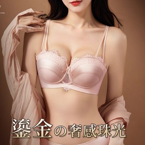 性感蕾丝红色内衣女小胸聚拢显大