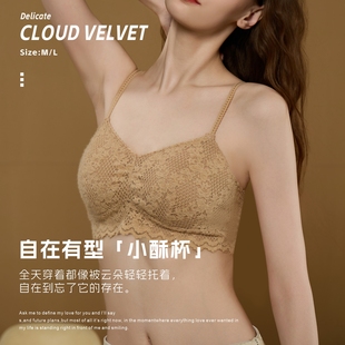 法式 小胸聚拢防下垂云朵绒保暖无钢圈文胸罩 纯欲风性感内衣女薄款