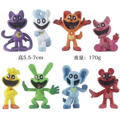 跨境新品 5.5-7cm微笑小动物手办摆件8款袋装代第二代
