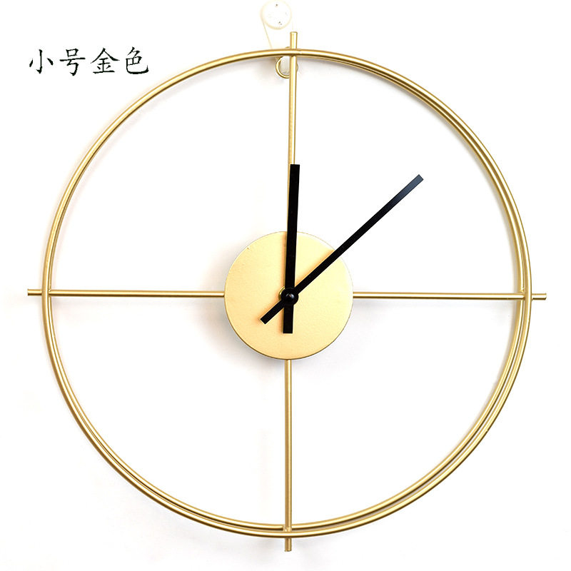 现代简约圆形铁艺挂钟 客厅卧室创意装饰钟表 北欧时钟挂墙壁挂式