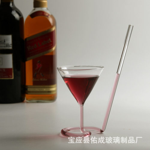 玻璃螺旋鸡尾酒杯马天尼创意