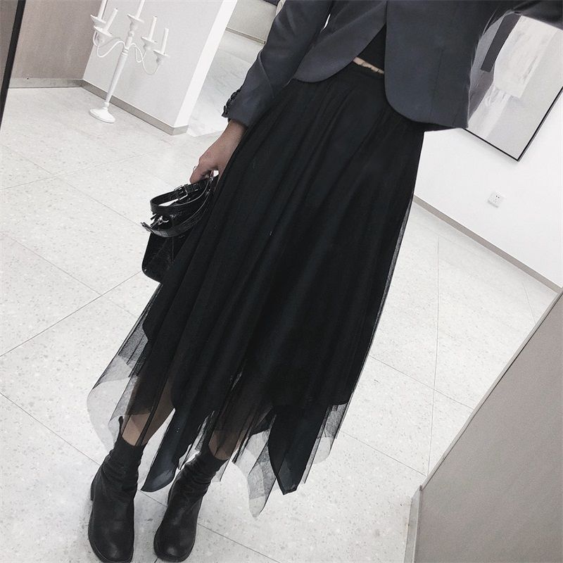 2020 Autumn and winter new pattern Mid length version skirt Large Irregular fairy Gauze skirt Pleated skirt Long skirtsin the Women's clothing/Boutique , Skirts  category - from Buy2taobao.com to provide professional Taobao agent buy service