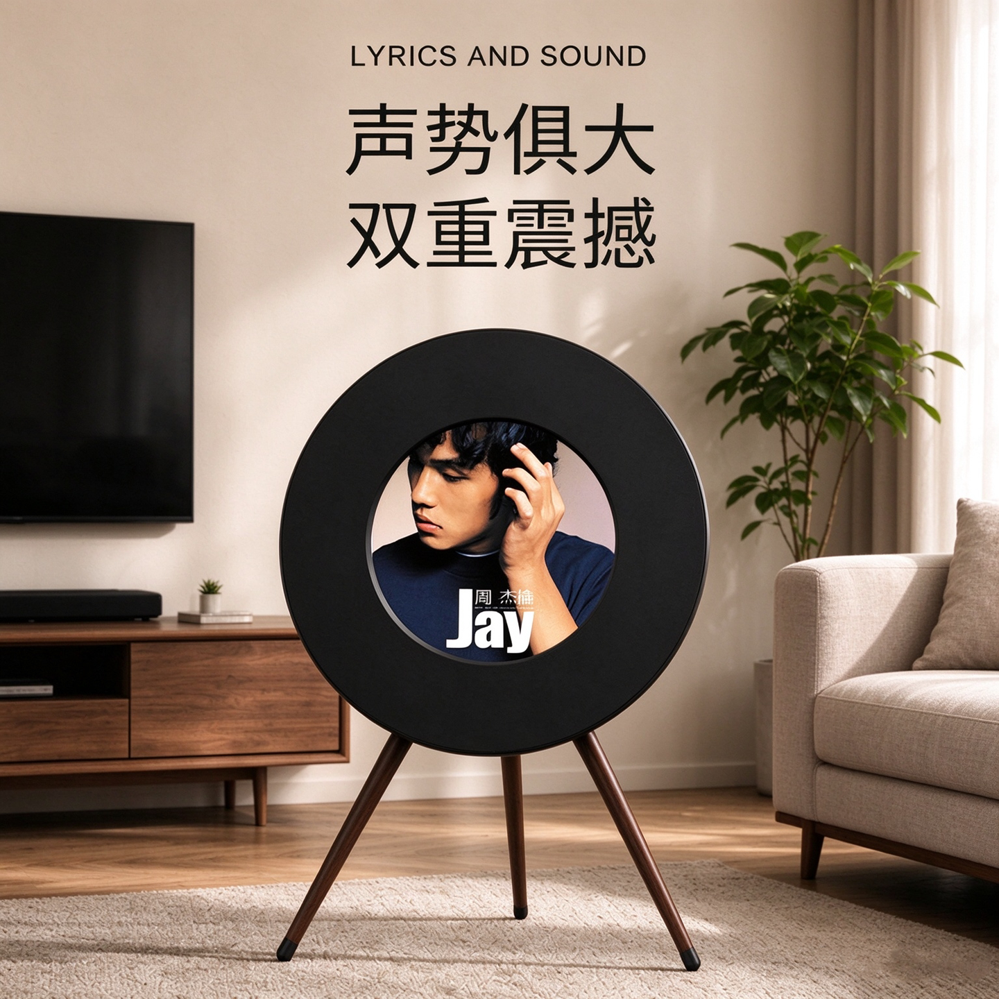 悬浮歌词音箱蓝牙音响黑胶字幕客厅轻奢高级艺术音响生日乔迁送礼