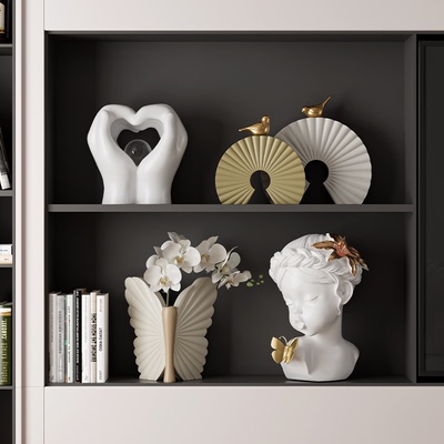 轻奢高档电视柜壁龛摆件