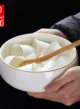 羊脂玉高端茶洗笔洗水盂洗茶杯碗白瓷家用大号中式洗茶具盆茶渣缸