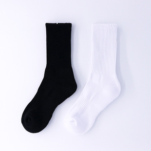 男士冬季加厚毛巾底纯棉袜吸汗透气运动训练简约袜子纯色长筒袜子