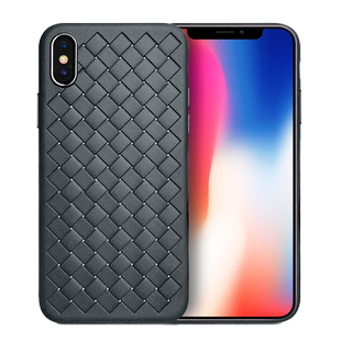 适用iphoneX手机壳苹果xsmax编织XR皮纹超薄8x散热xr透气xs硅胶软壳10全包防摔保护套仿皮质bv女个性男新款