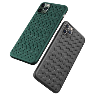 适用苹果11手机壳iPhone11ProMax编织超薄iphone11仿皮质11pro透气散热max硅胶软壳全包防摔bv防滑个性网红男