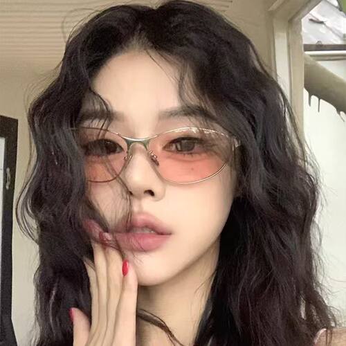 高级感复古y2k金属猫眼眼镜女大框素颜神器眼镜洋气韩版平光镜潮