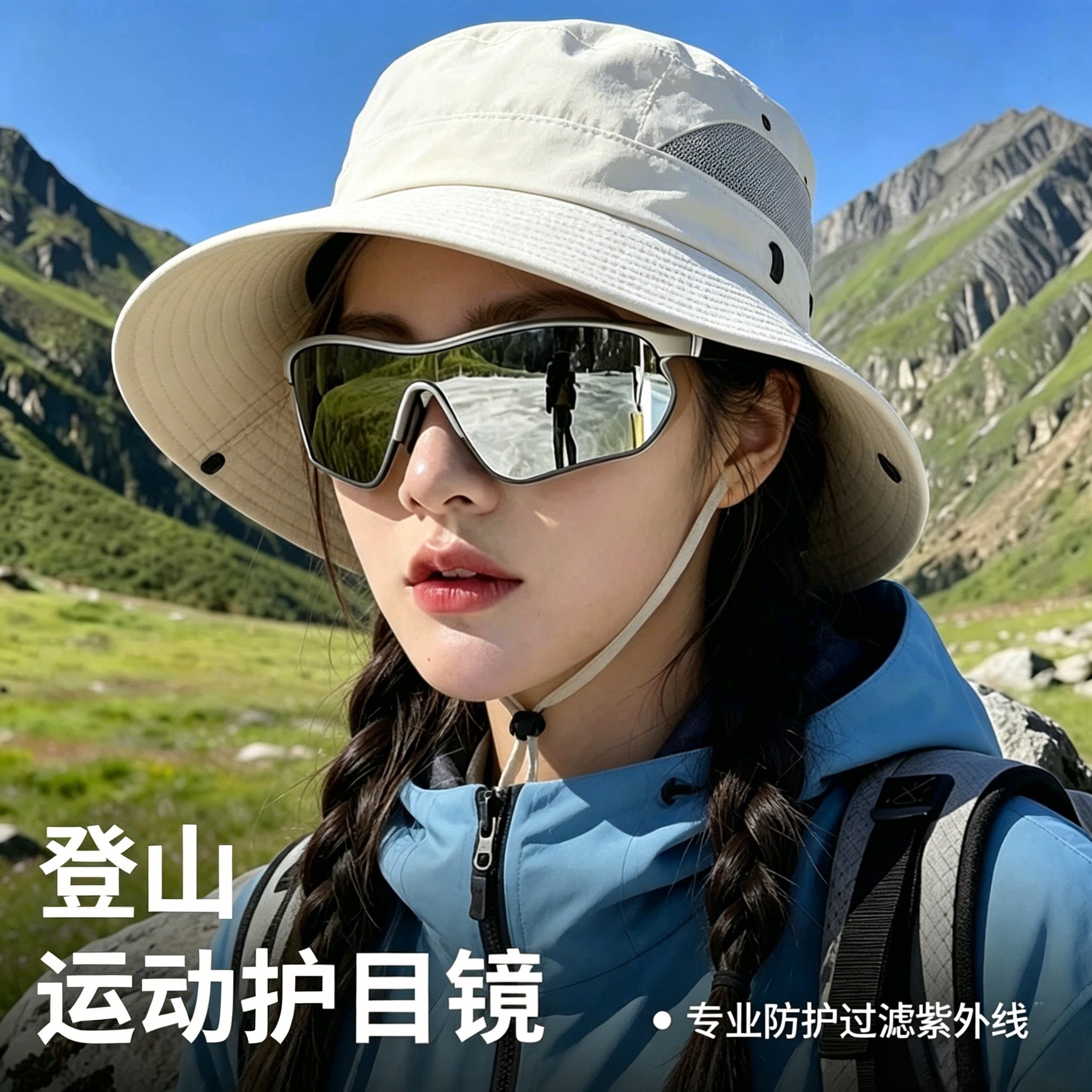 户外登山骑行护目镜运动女防紫外线防风跑步爬山徒步太阳镜专业
