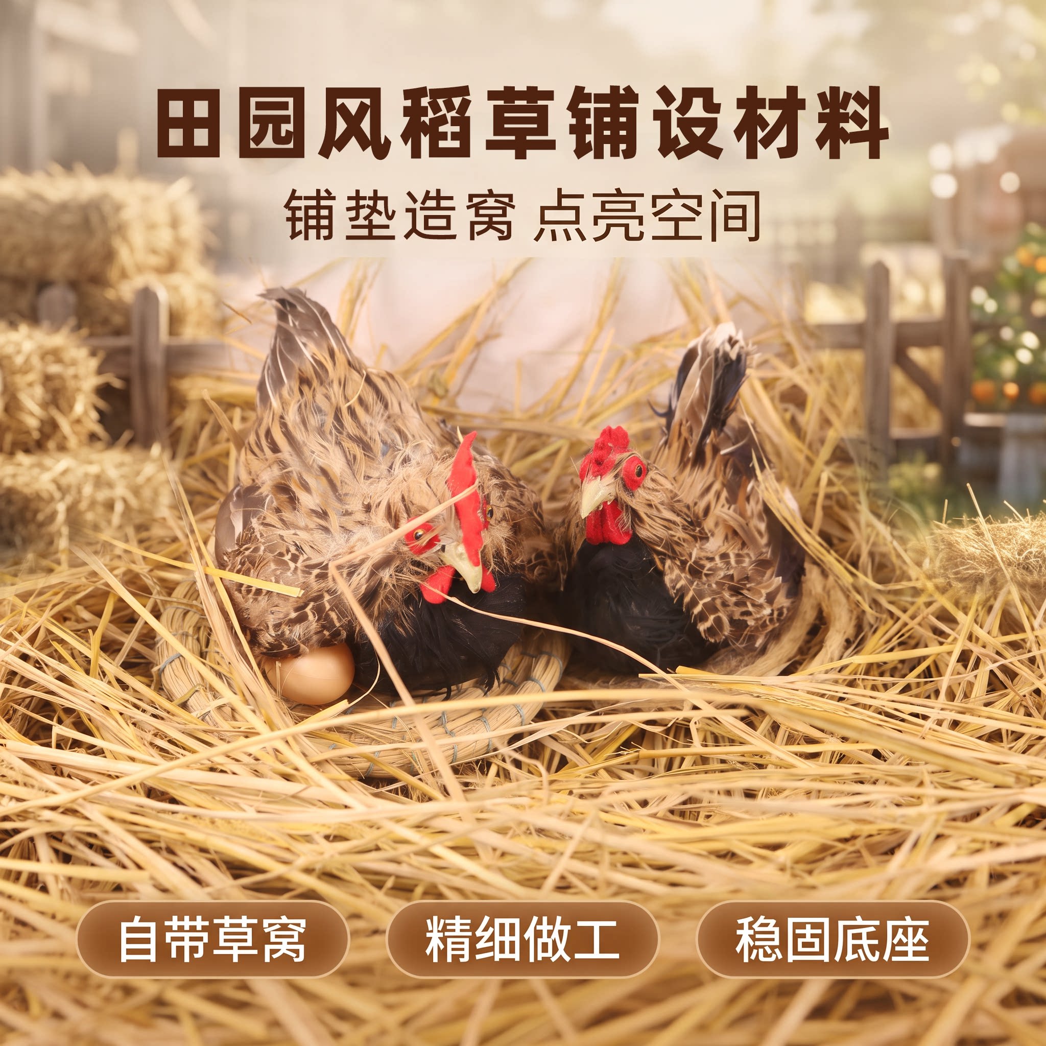 稻草尾铺窝垫料填充园艺覆盖物