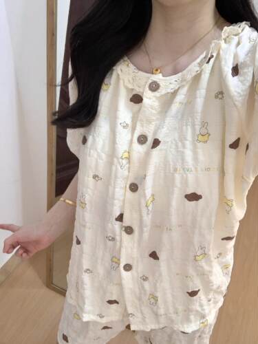 米菲兔可爱卡通睡衣女款夏季2026新款薄短袖短裤家居服套装可外穿