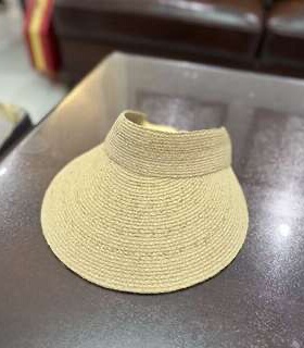 红色草编空顶帽女夏季防晒遮阳帽户外度假百搭太阳帽