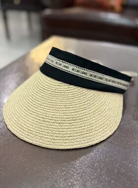 夏季空顶草帽女大檐防晒遮阳帽百搭度假沙滩帽
