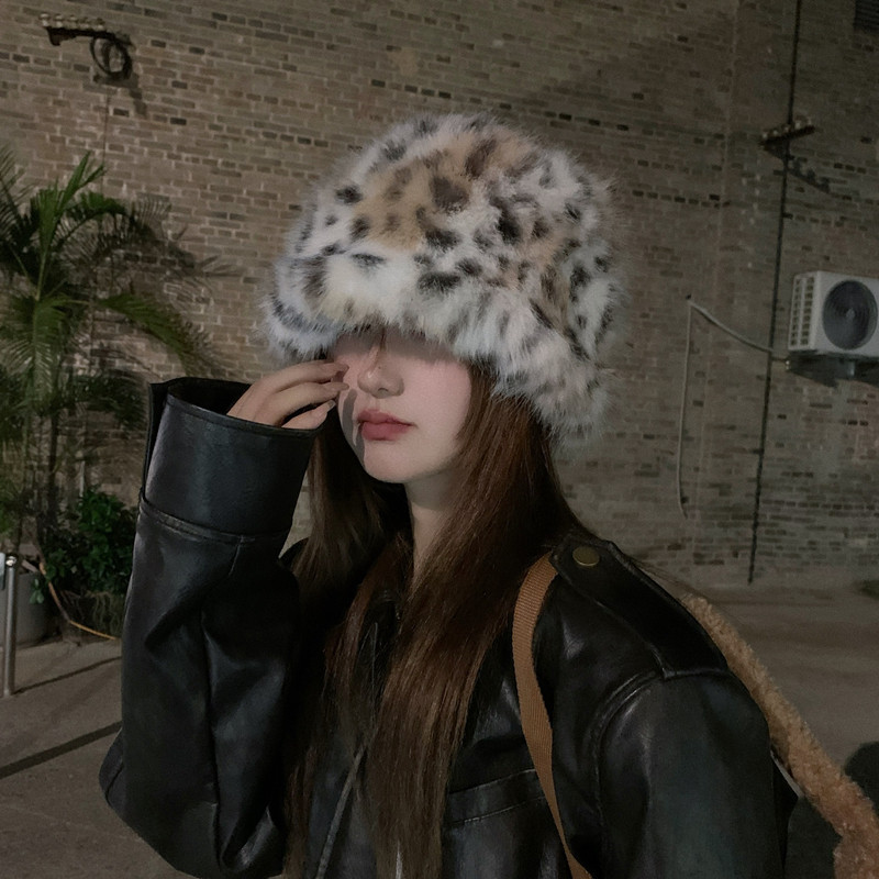 豹纹毛绒渔夫帽女秋冬季日系显脸小保暖护耳盆帽韩版毛茸茸帽子潮,服饰配件/皮带/帽子/围巾,帽子,淘宝优惠券,粉丝福利购,淘宝优惠卷